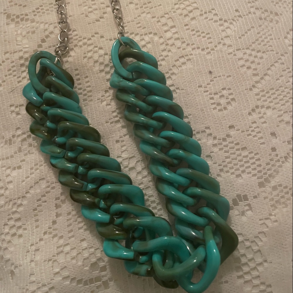 New costume turquoise necklace and matching earrings